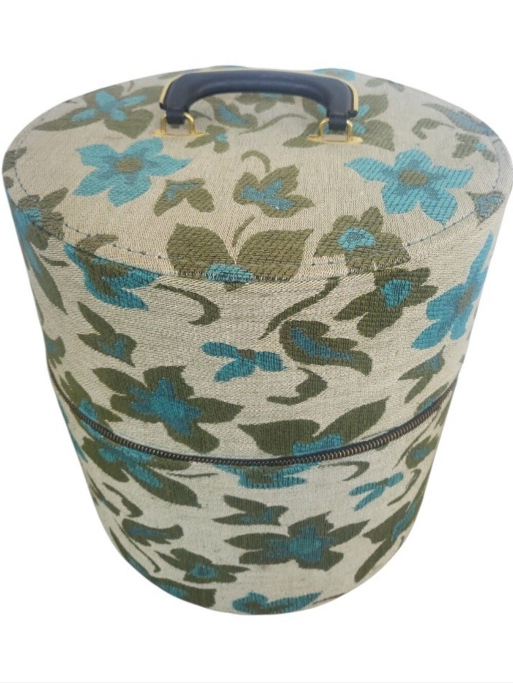 Vintage 60's Mod Carry All By Munro Floral Hat Wig Box ~ Travel ~ Storage ~Decor